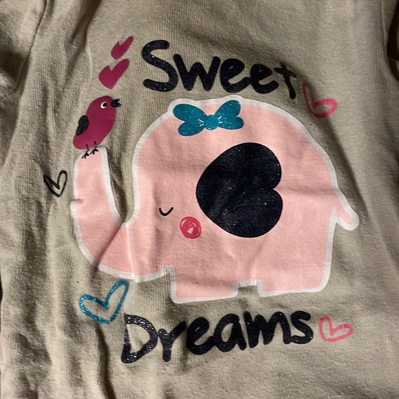 2 pairs, 1 unicorn with stars, 1 elephants with, pink and teal, purple and gray - Picture 3 of 5